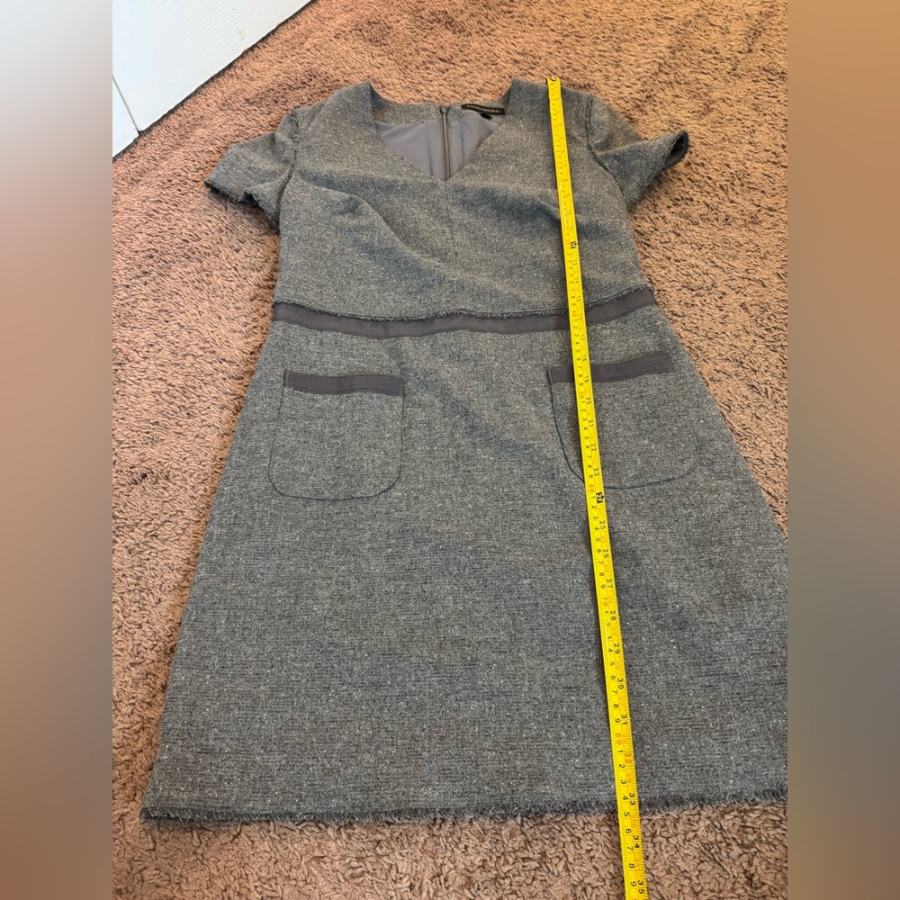 Banana Republic Gray Wool Blend Sheath Dress Short Sleeve PETITE 6 P - Picture 8 of 11